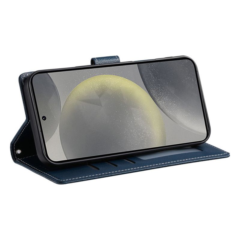 Læder Cover Samsung Galaxy S25 Fe Telefon Etui Ensfarvet Lædereffekt