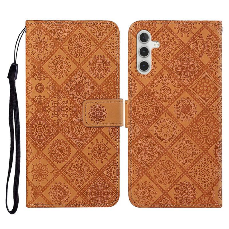 Læder Cover Samsung Galaxy S25 Fe Telefon Etui Etnisk Stil