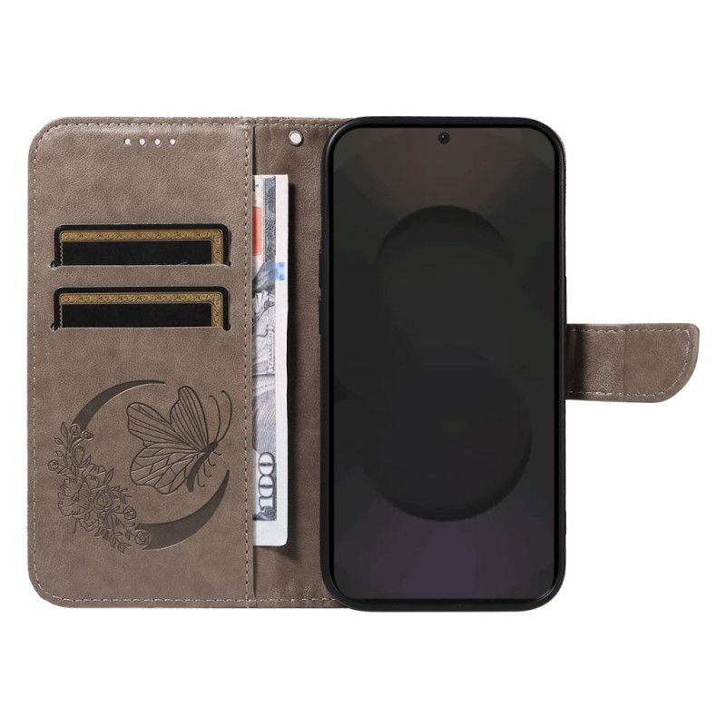 Læder Cover Samsung Galaxy S25 Fe Telefon Etui Grafisk Sommerfugl