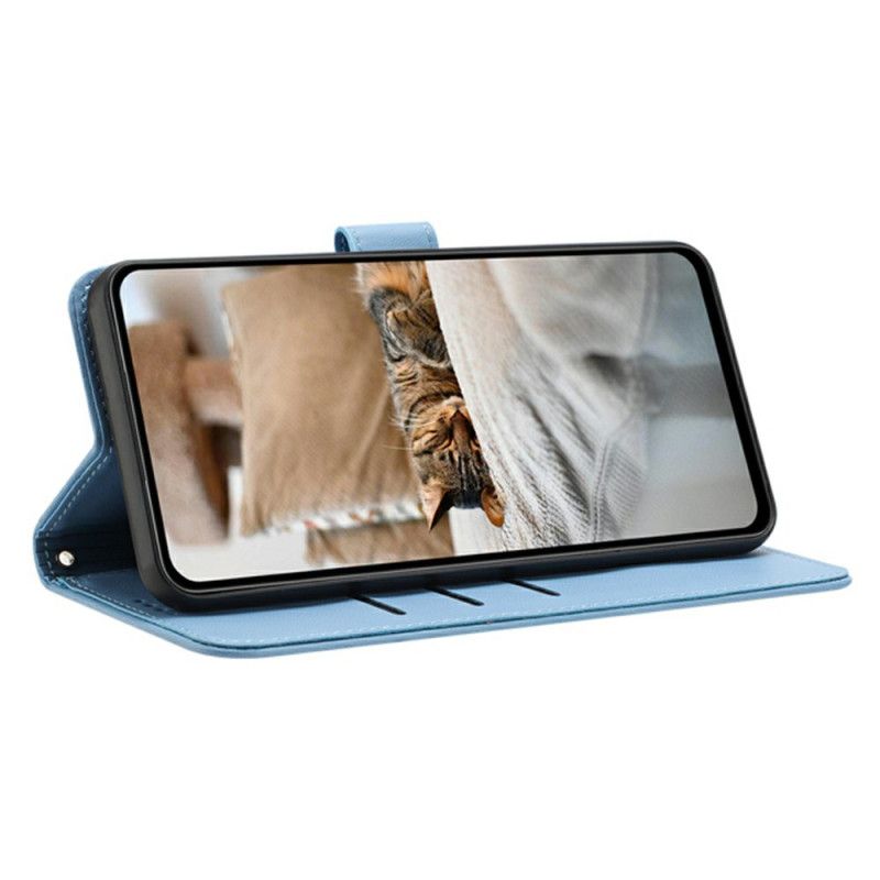 Læder Cover Samsung Galaxy S25 Fe Telefon Etui Katteprint Med Rem