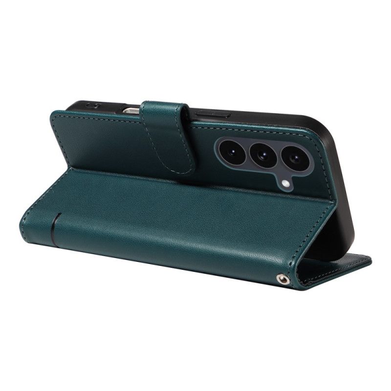 Læder Cover Samsung Galaxy S25 Fe Telefon Etui Katteprint Med Rem