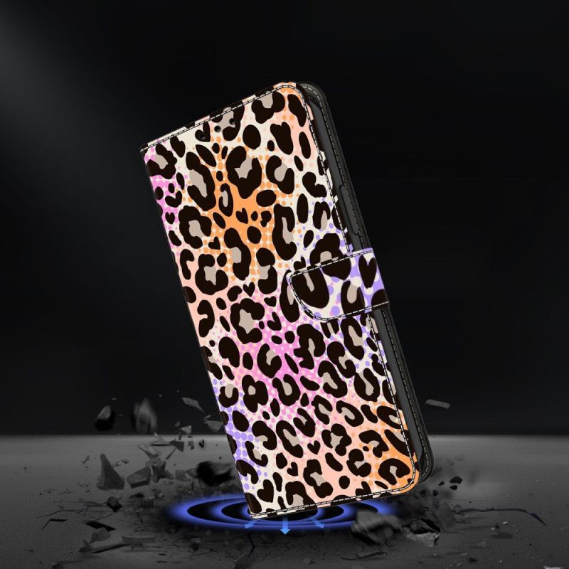 Læder Cover Samsung Galaxy S25 Fe Telefon Etui Leopardskindsdesign