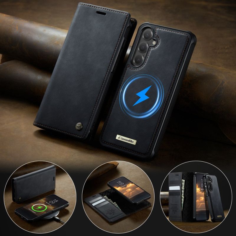 Læder Cover Samsung Galaxy S25 Fe Telefon Etui Pung Med Aftageligt Etui Rfid