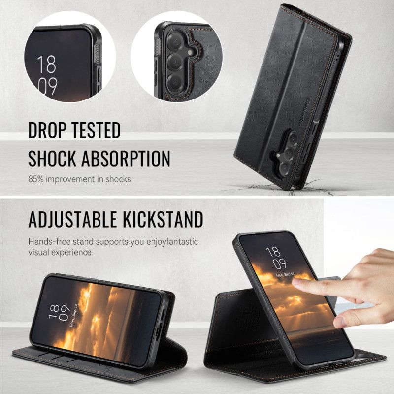 Læder Cover Samsung Galaxy S25 Fe Telefon Etui Pung Med Aftageligt Etui Rfid