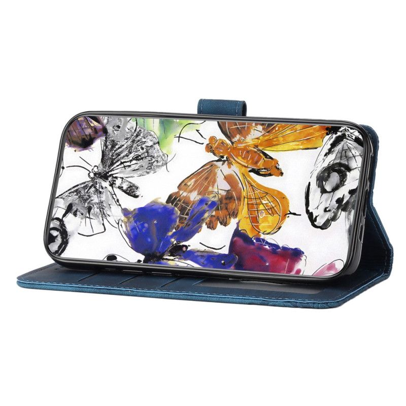 Læder Cover Samsung Galaxy S25 Fe Telefon Etui Sommerfugleruskindseffekt