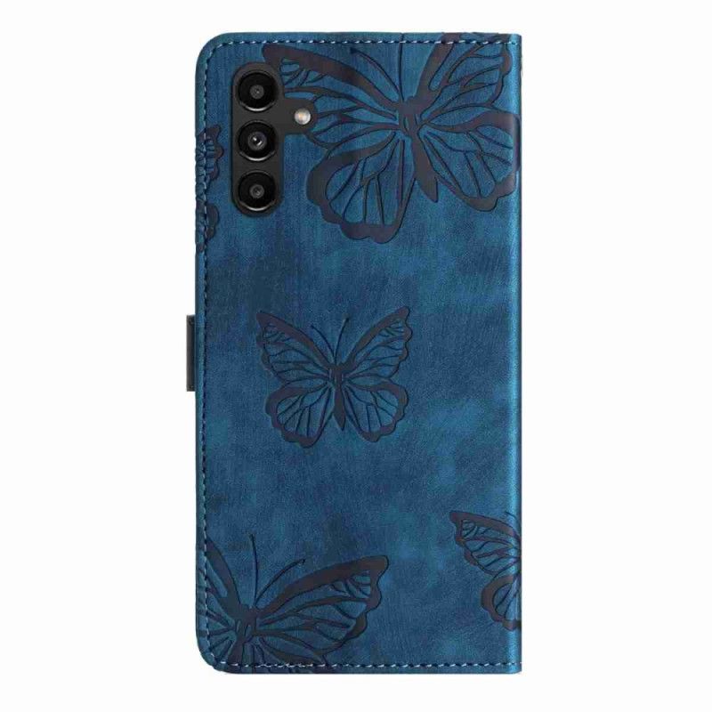 Læder Cover Samsung Galaxy S25 Fe Telefon Etui Sommerfugleruskindseffekt