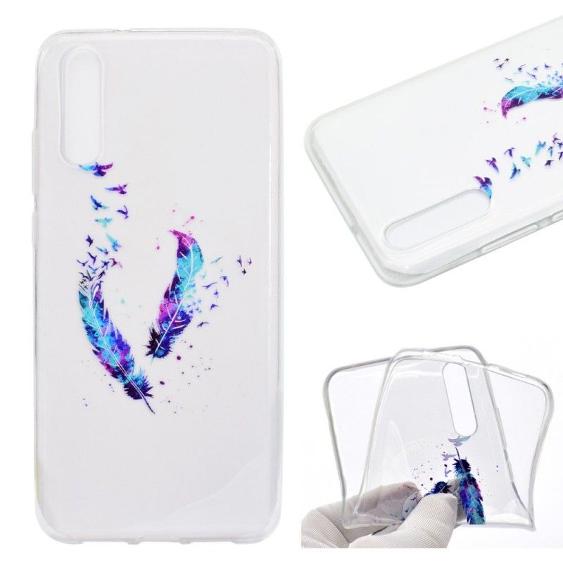 Cover for Huawei P20 Pro Gennemsigtige Fjer