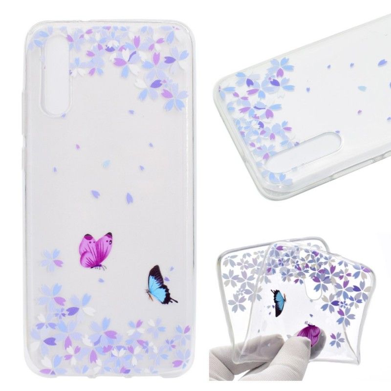 Cover Huawei P20 Pro Gennemsigtige Sommerfugle Og Blomster