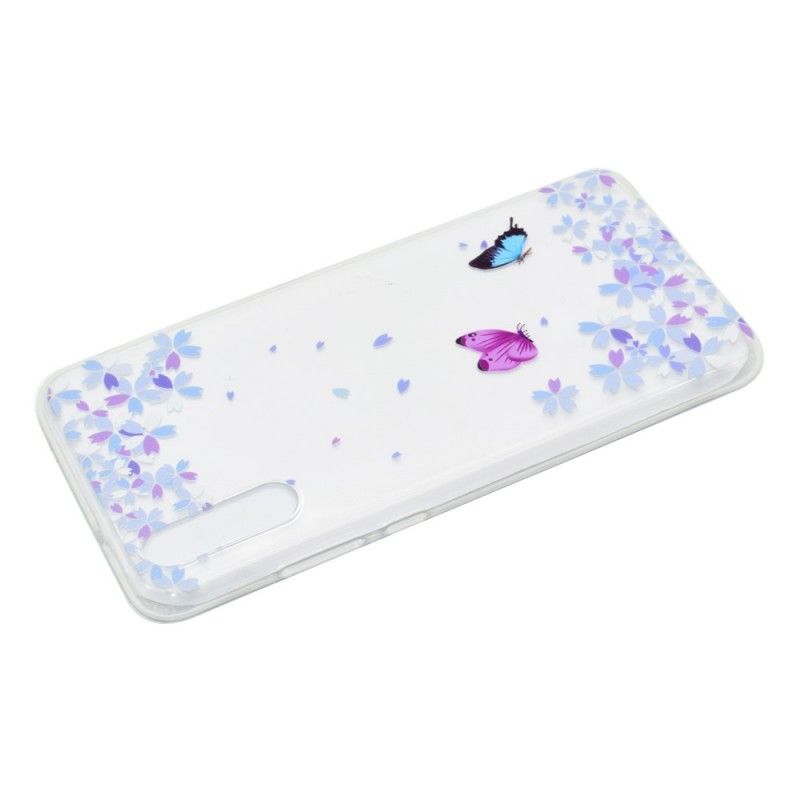 Cover Huawei P20 Pro Gennemsigtige Sommerfugle Og Blomster