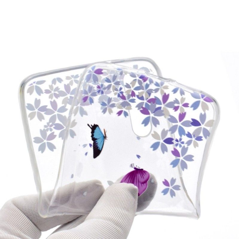 Cover Huawei P20 Pro Gennemsigtige Sommerfugle Og Blomster