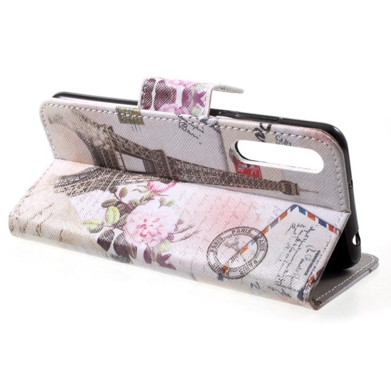 Flip Cover Huawei P20 Pro Mobilcover Retro Eiffeltårn