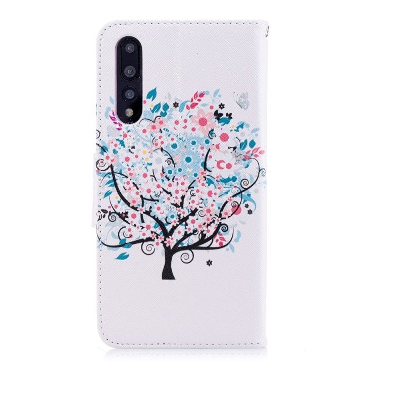 Flip Cover Læder for Huawei P20 Pro Blomstret Træ