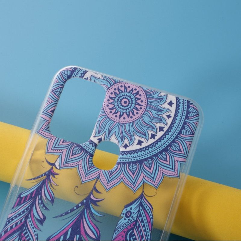Cover for Samsung Galaxy M31 Gennemsigtig Fangst Drømmer Blå Fjer
