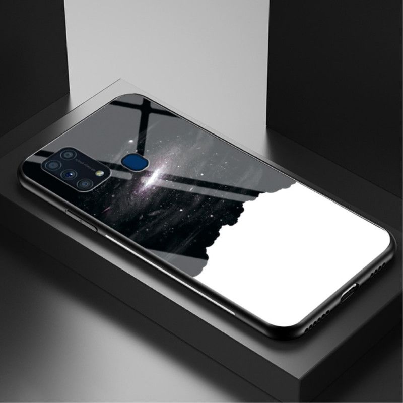 Cover Samsung Galaxy M31 Sort Mobilcover Skønhedshærdet Glas