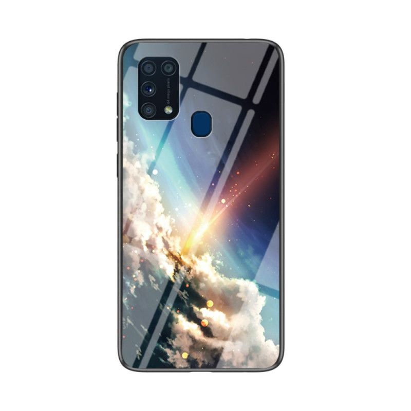Cover Samsung Galaxy M31 Sort Mobilcover Skønhedshærdet Glas