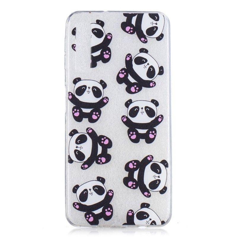 Cover Samsung Galaxy A7 Gennemsigtige Pandaer Har Det Sjovt Beskyttelse