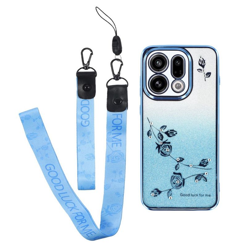 Cover Oppo Find X9 5g Kadem Blomster- Og Rhinstensremme