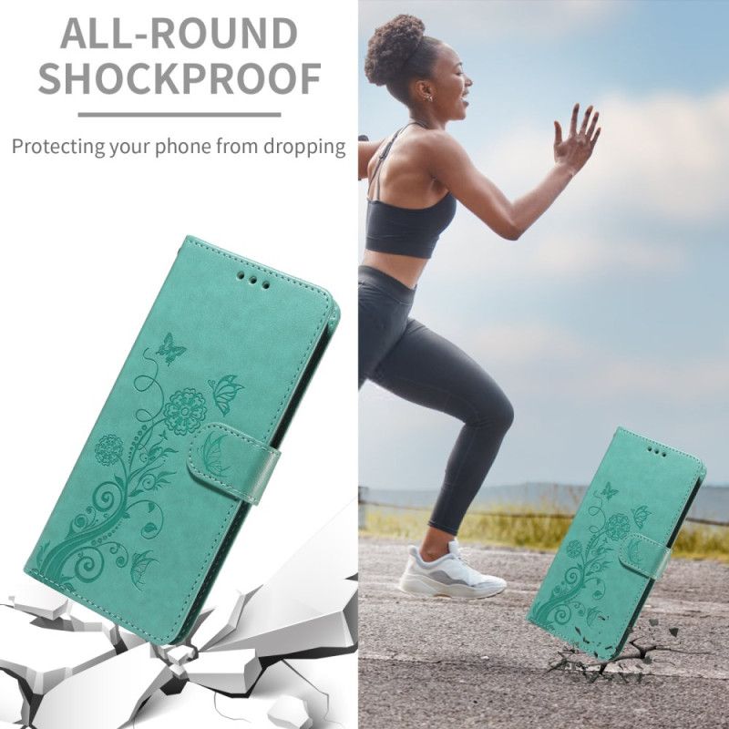 Flip Cover Oppo Find X9 5g Blomstersommerfuglemønster