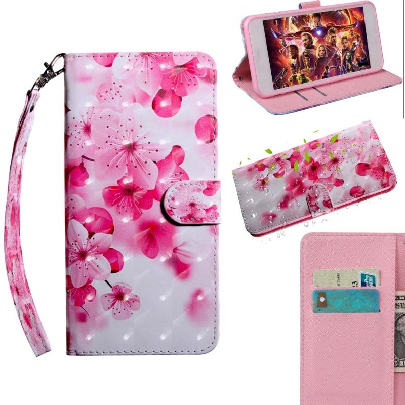 Flip Cover Honor 20 Pro Lyserøde Blomster