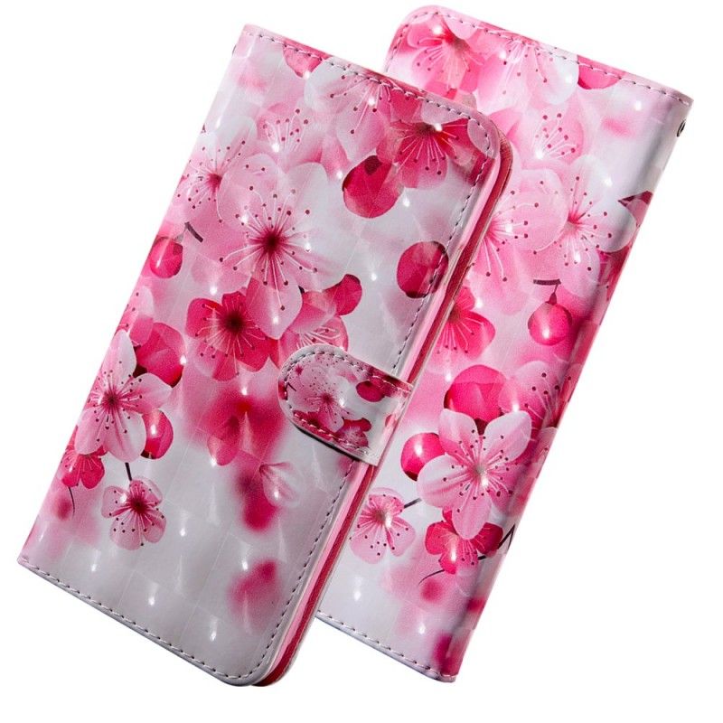 Flip Cover Honor 20 Pro Lyserøde Blomster