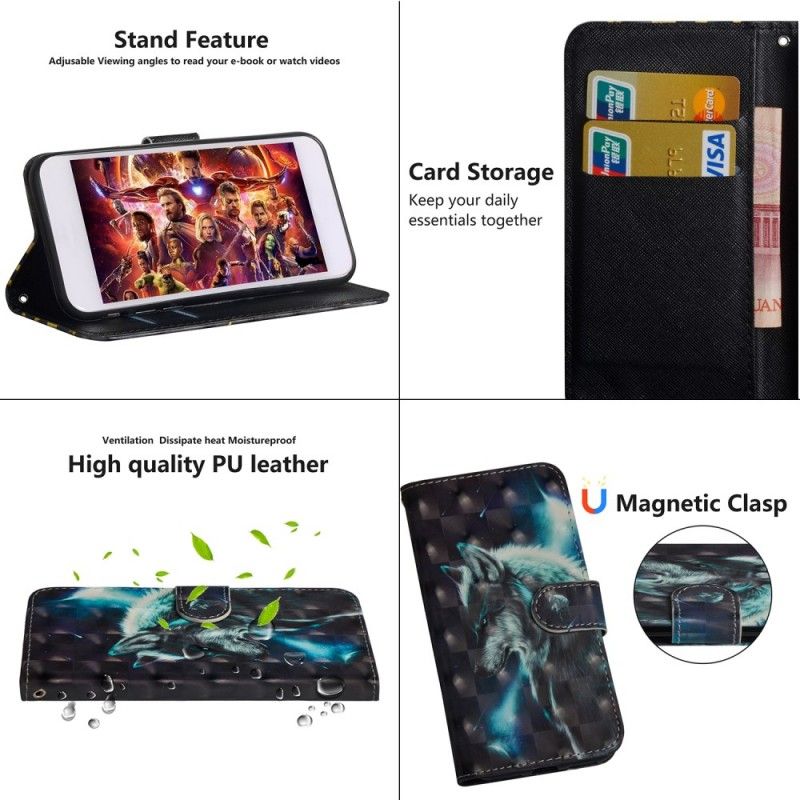 Flip Cover Læder Honor 20 Pro Majestætisk Ulv