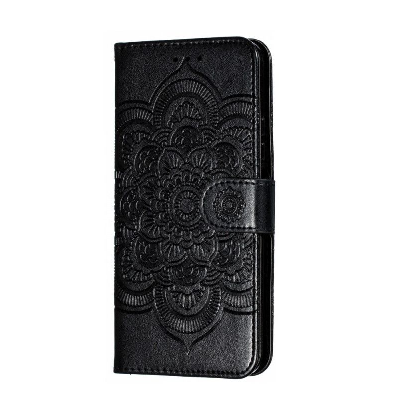 Flip Cover Læder Honor 20 Pro Sort Mandala Med Fuld Rem