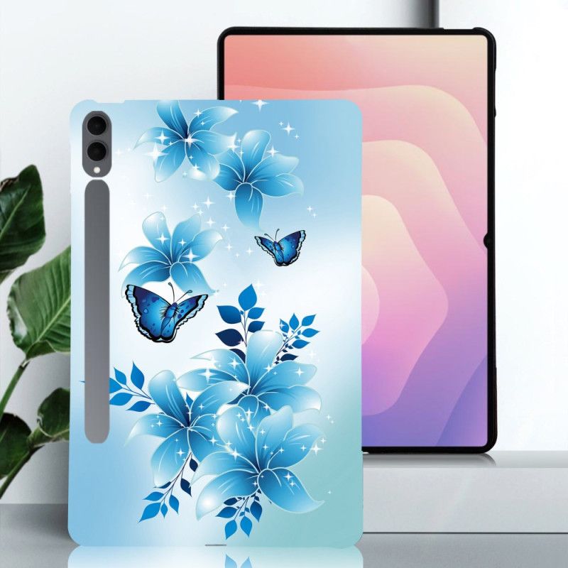 Cover Samsung Galaxy Tab S11 Ultra Telefon Etui Blå Sommerfugle
