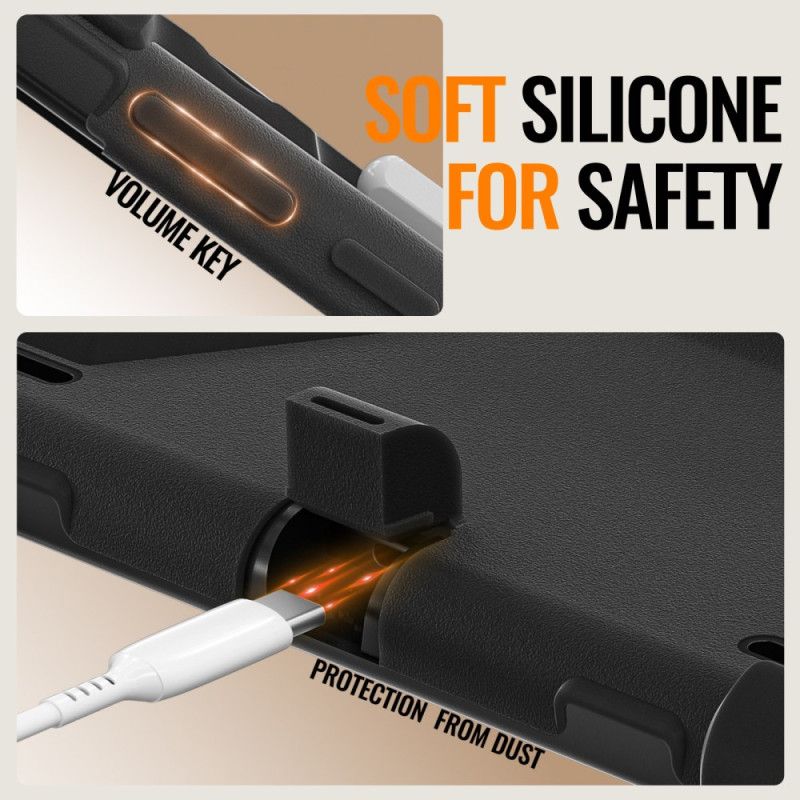 Cover Samsung Galaxy Tab S11 Ultra Tredobbelt Beskyttelse Med Roterende Håndtag