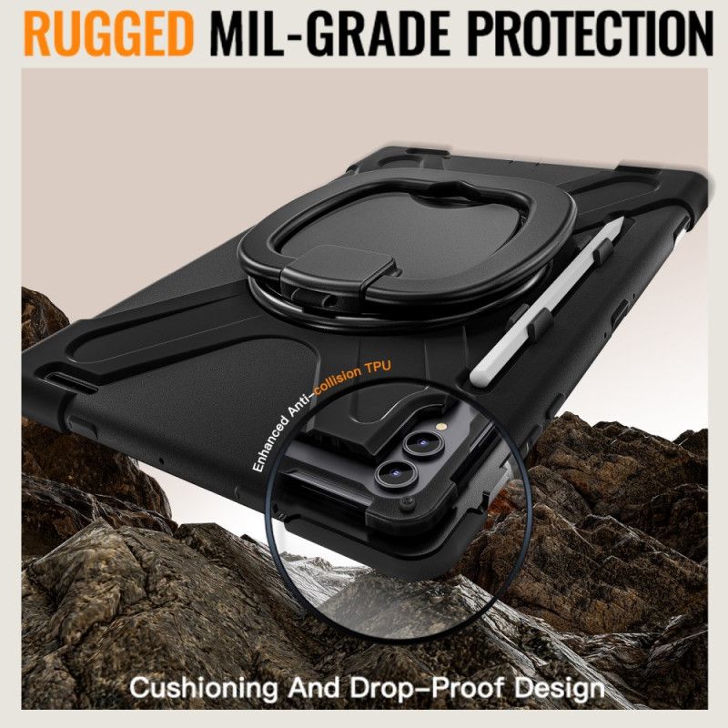 Cover Samsung Galaxy Tab S11 Ultra Tredobbelt Beskyttelse Med Roterende Håndtag