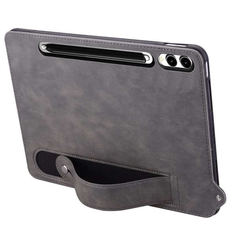 Cover Til Samsung Galaxy Tab S11 Ultra Læderlook Med Manuel Rem