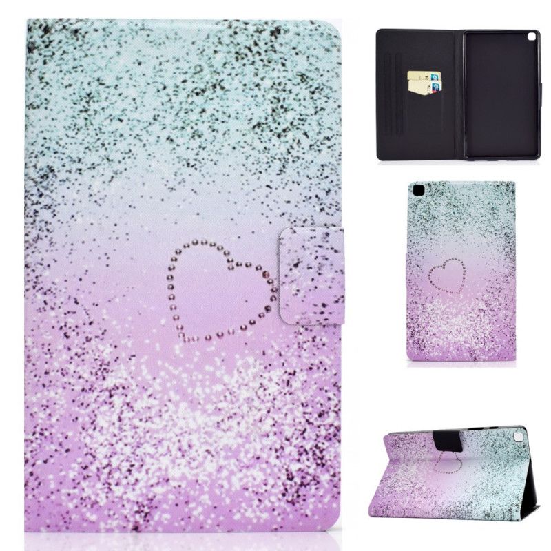 Flip Cover Læder for Samsung Galaxy Tab A7 Lyserød Skinnende Pailletter