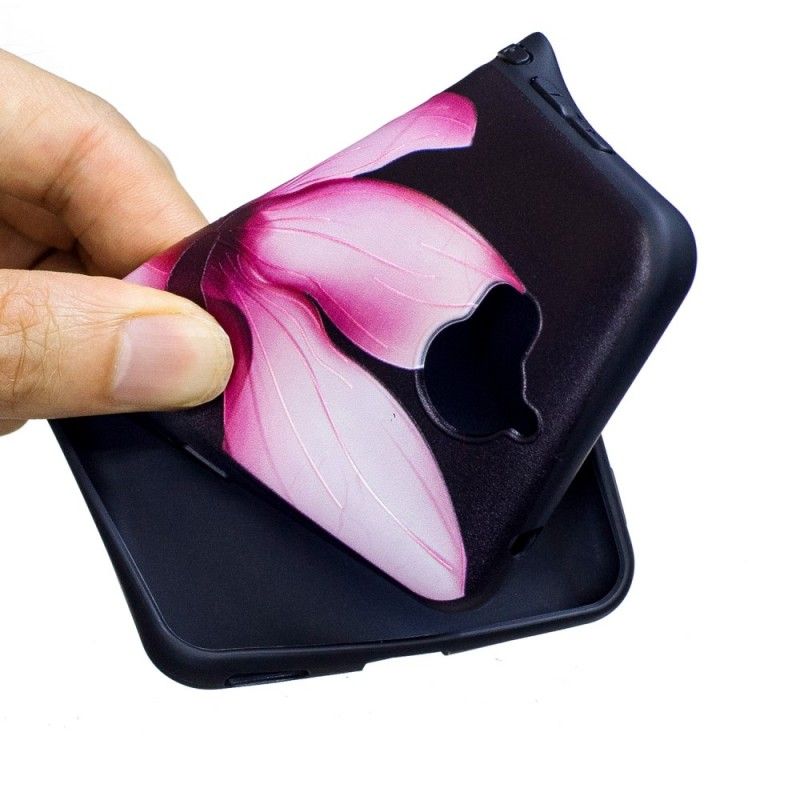 Cover for Huawei Y6 2017 Præget Lyserød Blomst