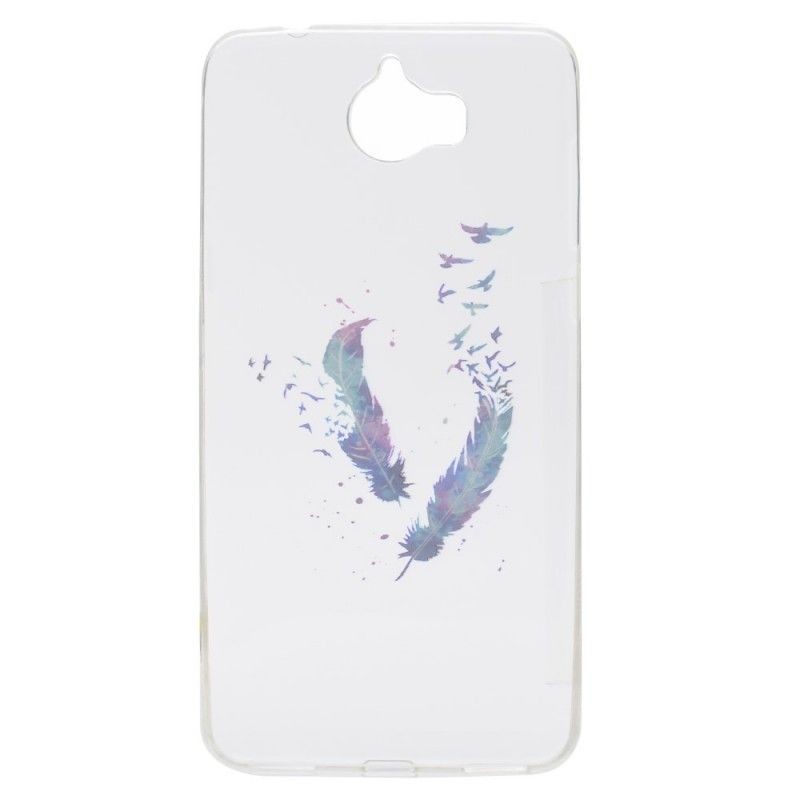 Cover Huawei Y6 2017 Gennemsigtig Fjerfjer Original