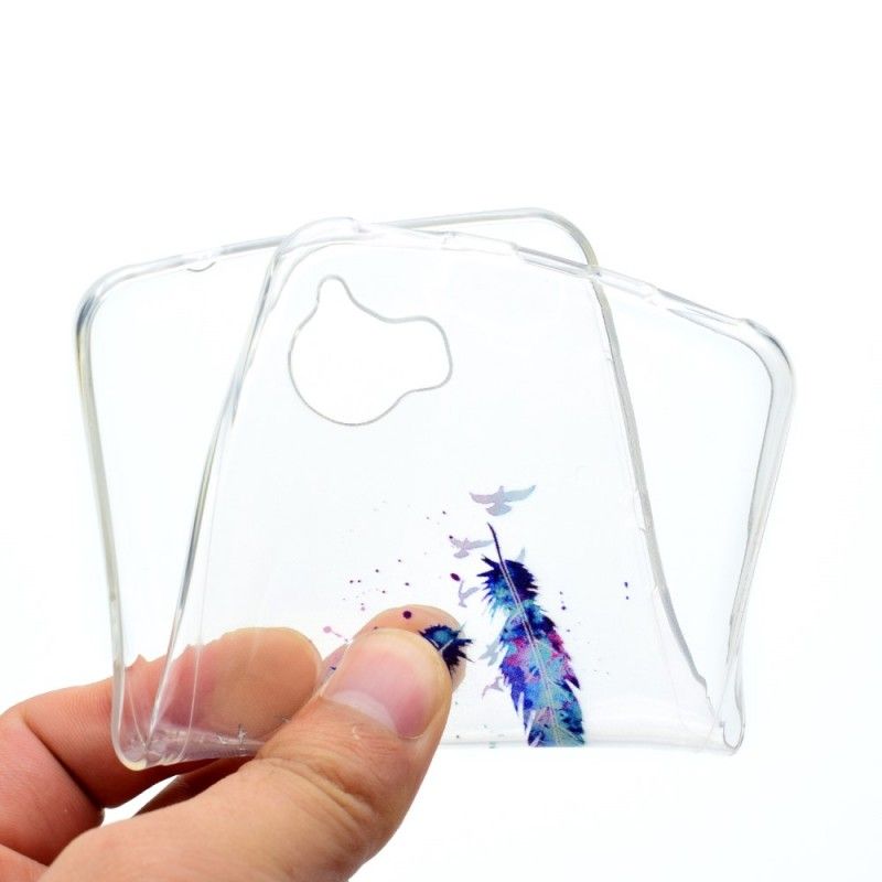 Cover Huawei Y6 2017 Gennemsigtig Fjerfjer Original