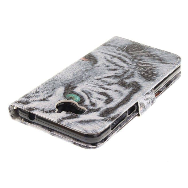 Flip Cover Læder for Huawei Y6 2017 Hvid Tiger