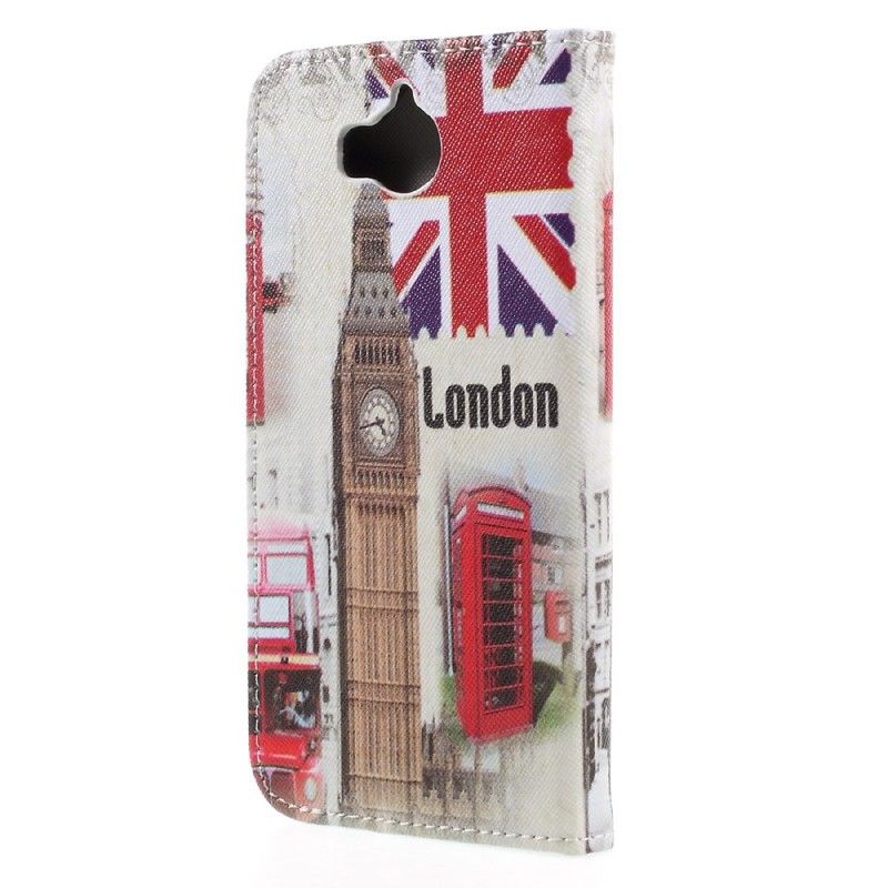 Flip Cover Læder for Huawei Y6 2017 London Liv