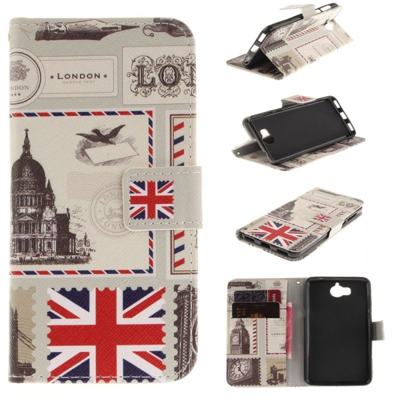 Flip Cover Læder Huawei Y6 2017 London Tur