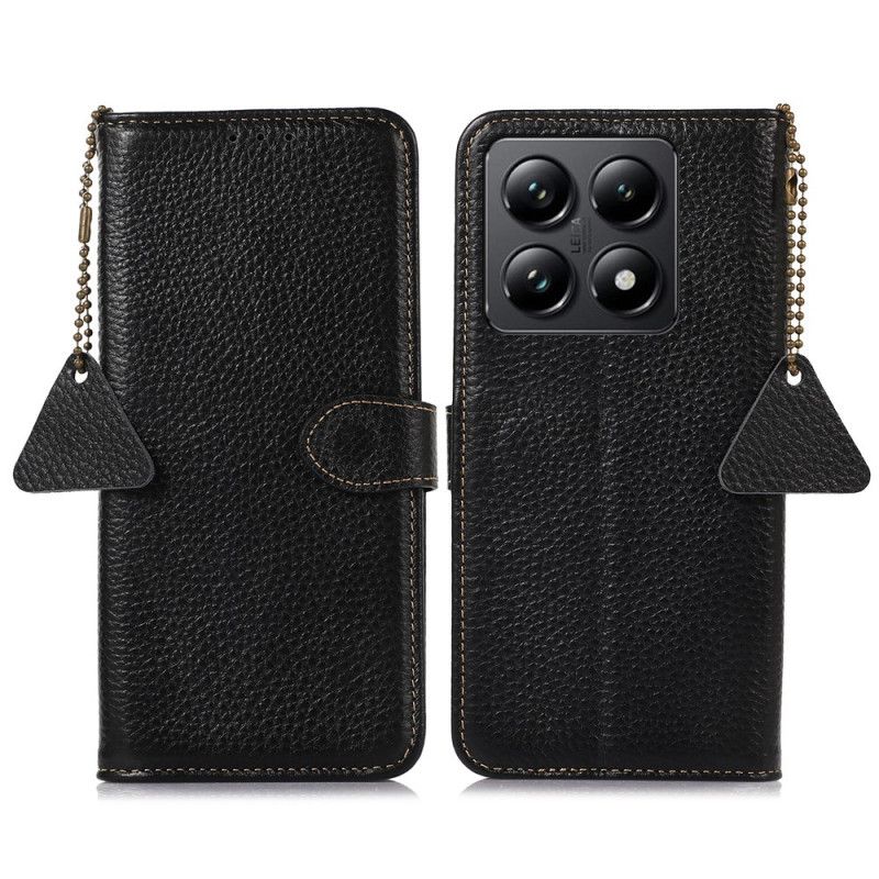 Læder Cover Xiaomi 14t Telefon Etui Ægte Læder Litchi Texture Rfid