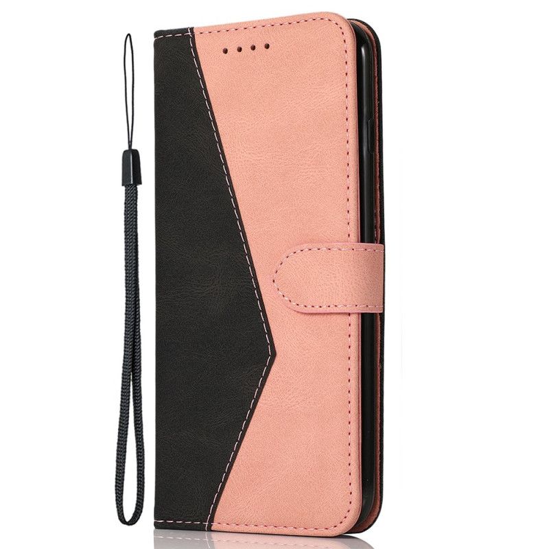 Læder Cover Xiaomi 14t Telefon Etui Tofarvet Rem