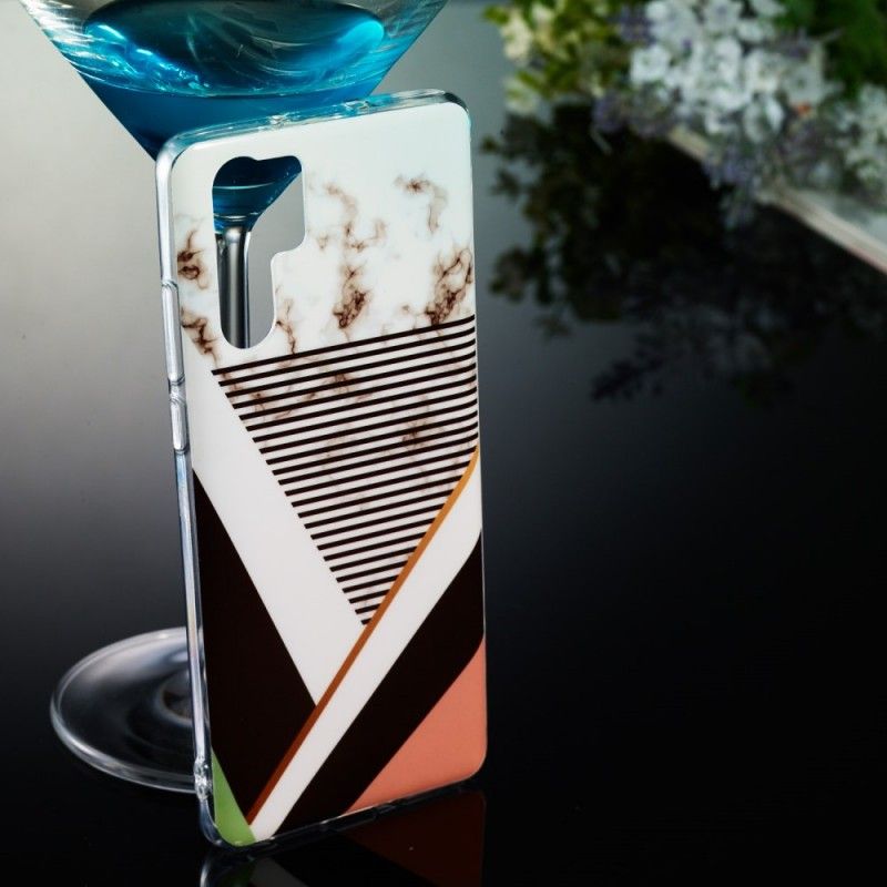 Cover Huawei P30 Pro Mobilcover Linjegeometri Marmoreffekt