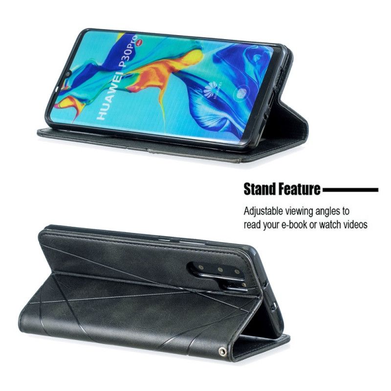 Læder Cover Huawei P30 Pro Sort Kunstnerstil