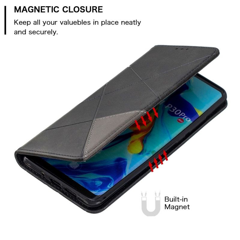 Læder Cover Huawei P30 Pro Sort Kunstnerstil