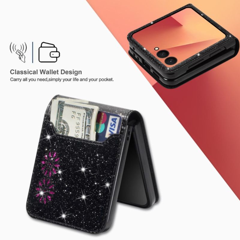 Cover Samsung Galaxy Z Flip 7 Glitterkortholder