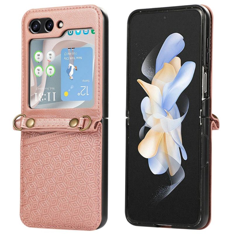 Cover Samsung Galaxy Z Flip 7 Kortholder I Rhombisk Design