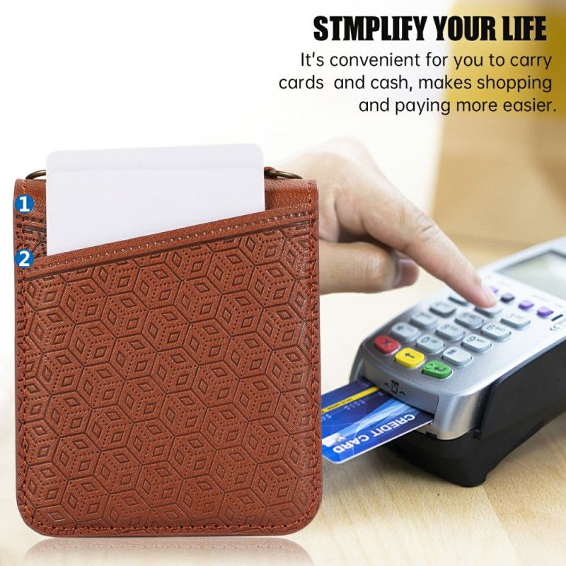 Cover Samsung Galaxy Z Flip 7 Kortholder I Rhombisk Design