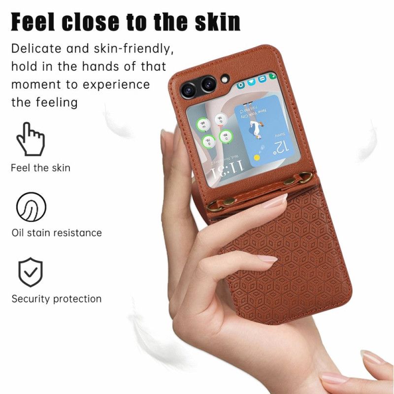 Cover Samsung Galaxy Z Flip 7 Kortholder I Rhombisk Design