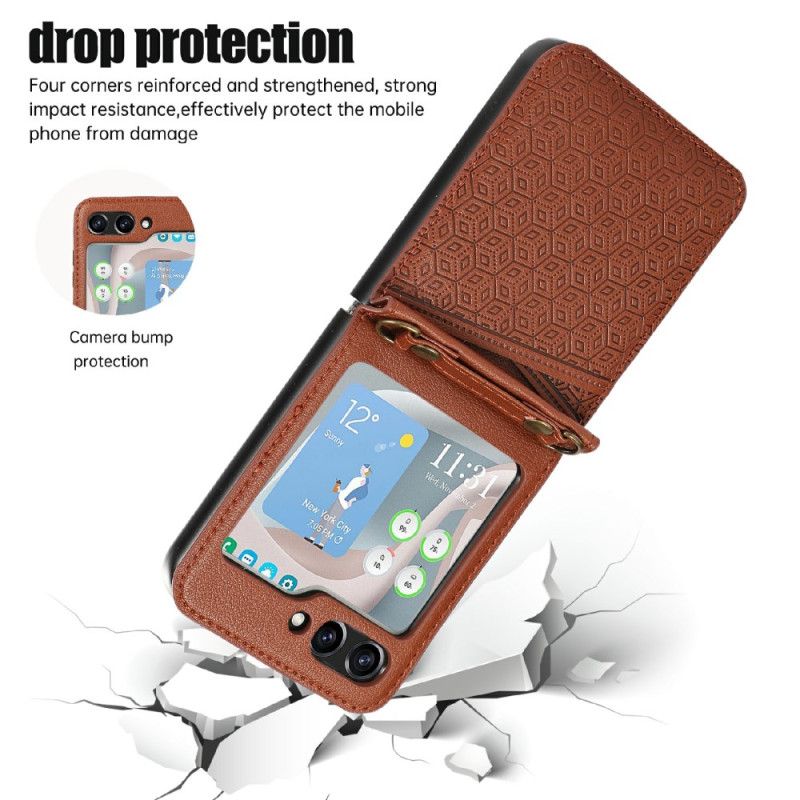 Cover Samsung Galaxy Z Flip 7 Kortholder I Rhombisk Design