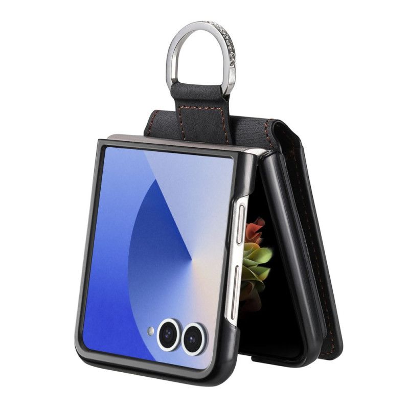 Cover Samsung Galaxy Z Flip 7 Kortholder Og Holder Med Vintage-effekt