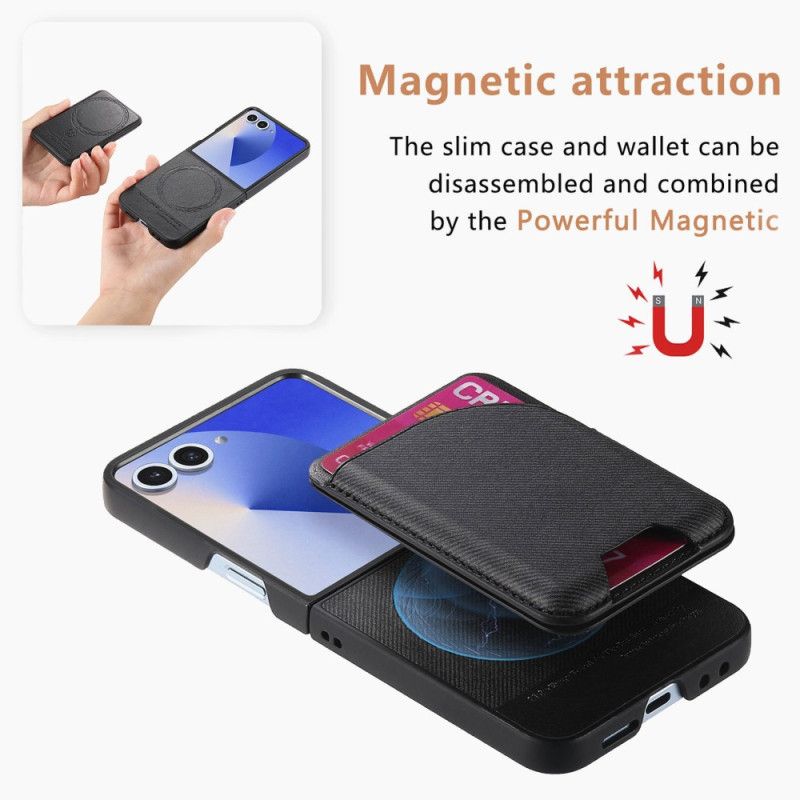 Cover Samsung Galaxy Z Flip 7 Magnetisk Med Holder Og Aftagelig Kortholder