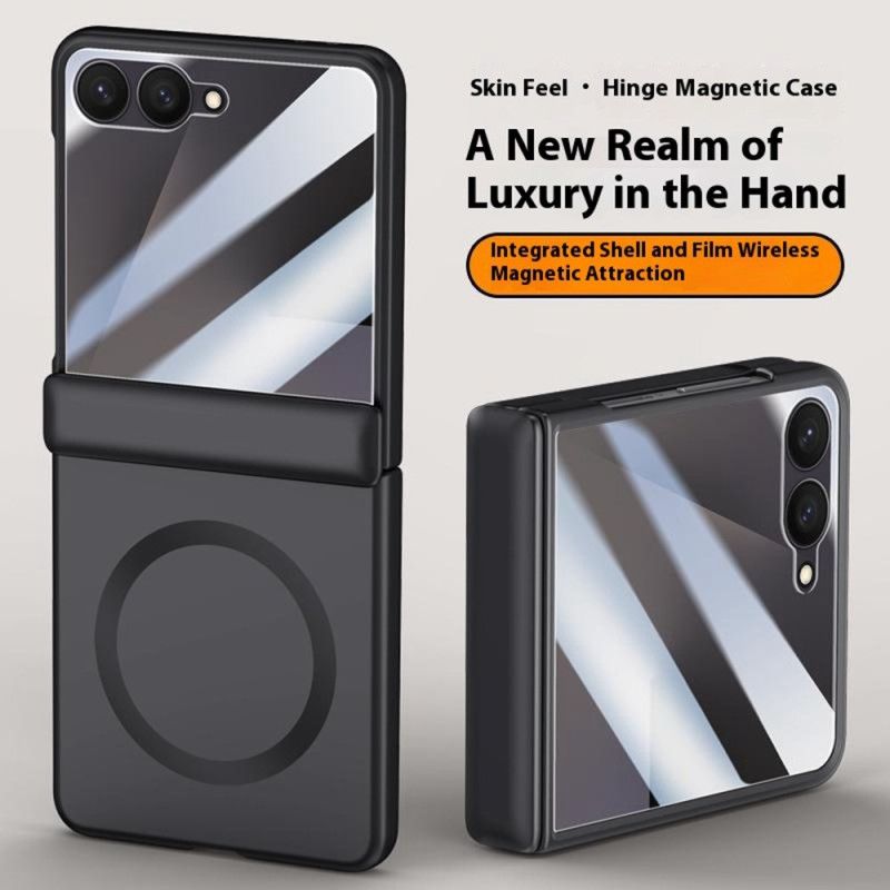 Cover Samsung Galaxy Z Flip 7 Magnetisk Med Metaleffekt